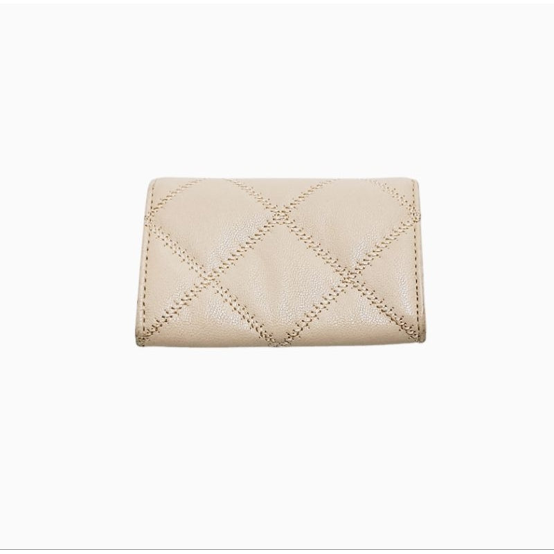 TORY BURCH 46170 皮夾 短夾 迷你夾 小卡夾 米色 保證正品