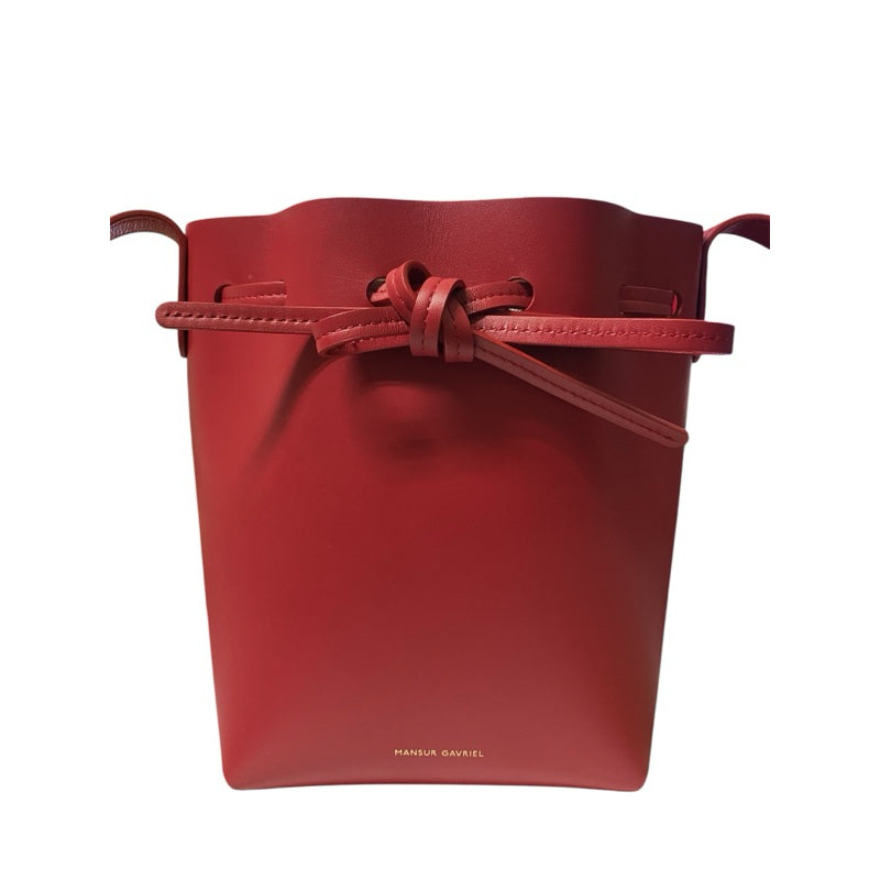 MANSUR GAVRIEL 牛皮水桶包 正紅色 保證正品