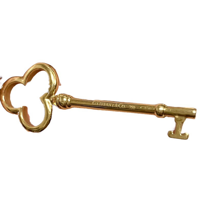 TIFFANY & CO. 18K 三葉草鑰匙 6cm 大款 項鍊 保證正品