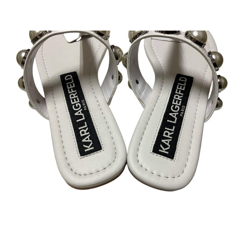 全新品！！！KARL LAGERFELD 大珍珠夾腳拖鞋 保證正品