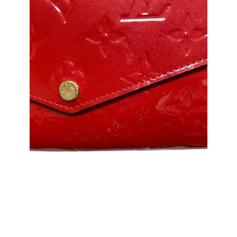 請詳閱商品描述！！！LV 紅色漆皮扣式長夾 保證正品