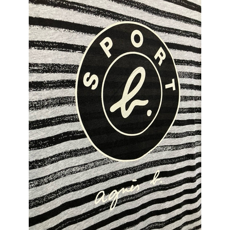 AGNES.B 條紋 大LOGO 長袖棉T 保證正品