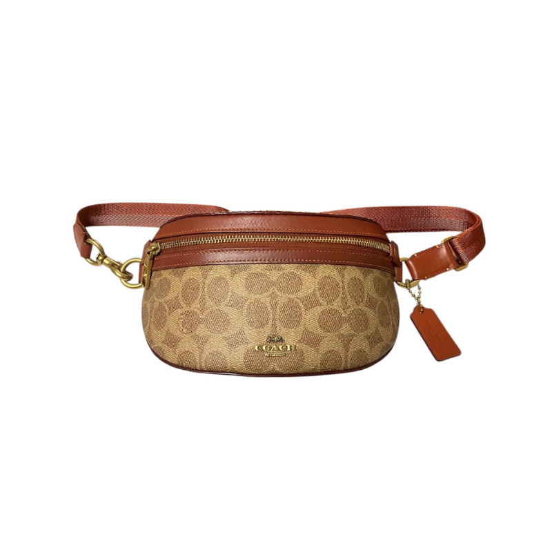 COACH 滿版LOGO 馬車 小腰包 保證正品