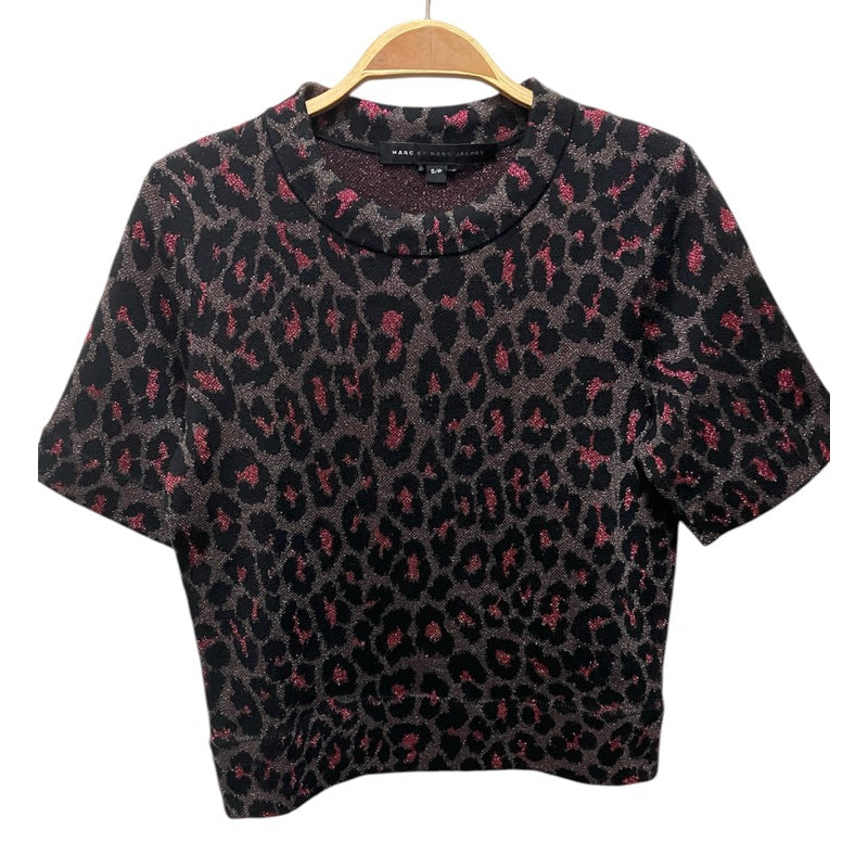 MARC BY MARC JACOBS 短袖 亮粉豹紋 短版T恤 保證正品