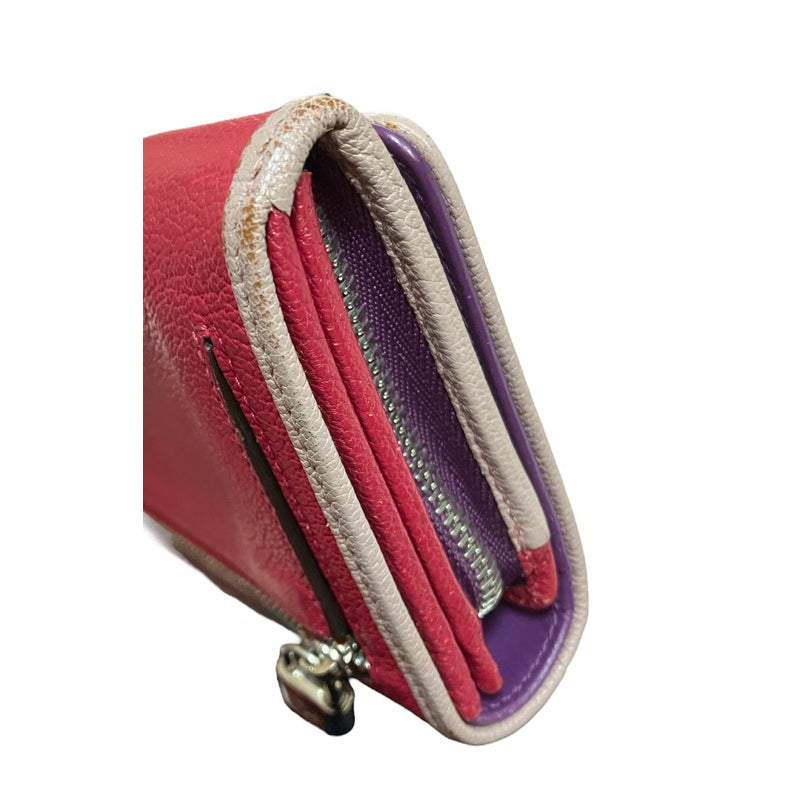 LOEWE 紅色對折扣式中夾 保證正品