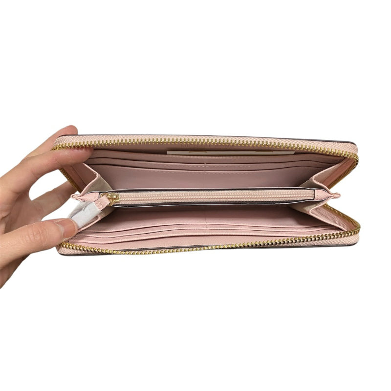 全新品！MICHAEL KORS 淡粉色 拉鍊長夾 保證正品