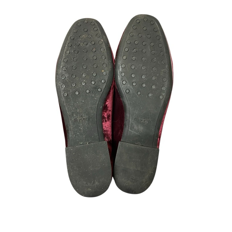 TOD’S 酒紅色 絨布 平底鞋 保證正品