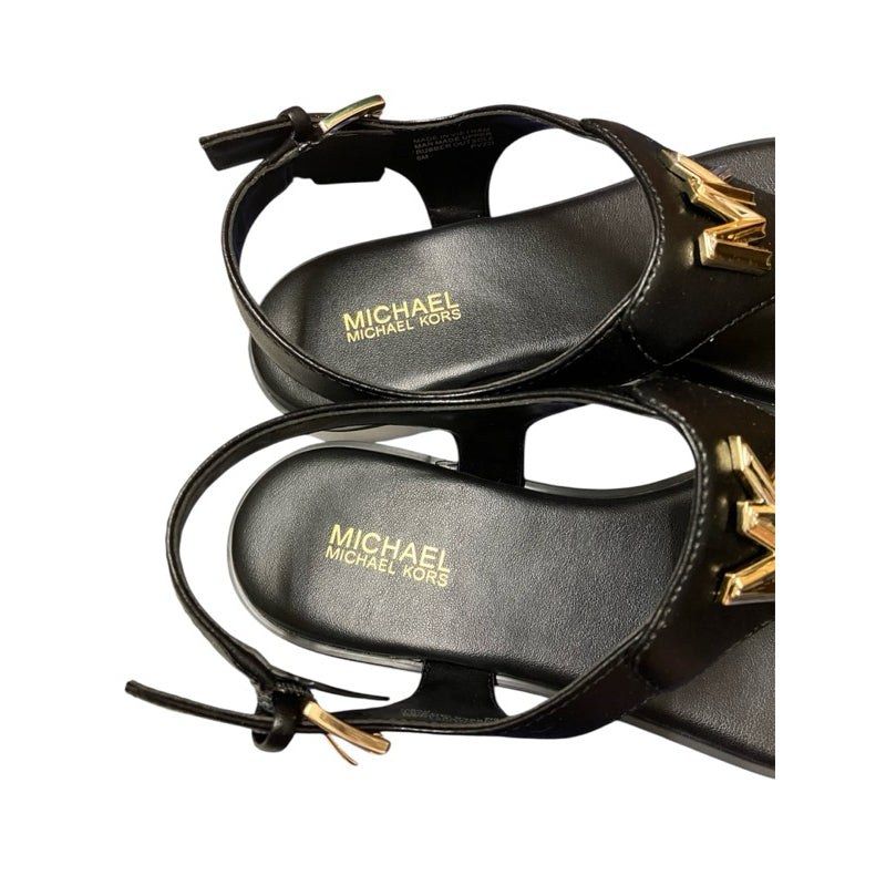 全新品！！！MICHAEL KORS 黑色 大LOGO 夾腳拖鞋 保證正品