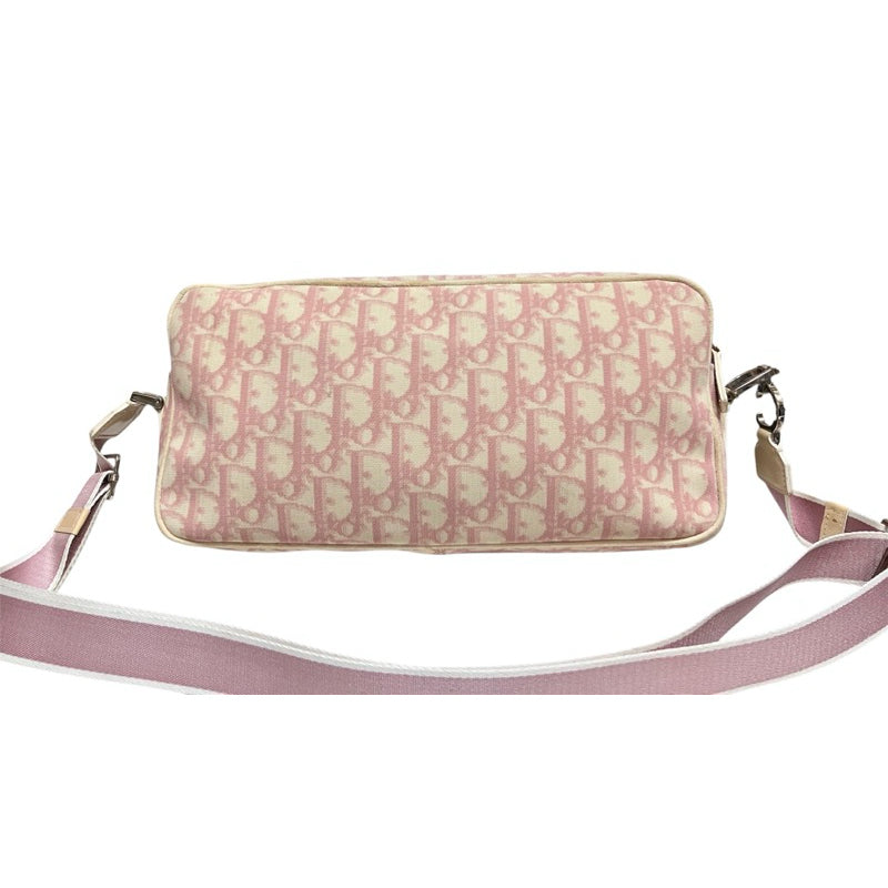 DIOR VINTAGE 滿版老花 粉色 斜背包 保證正品