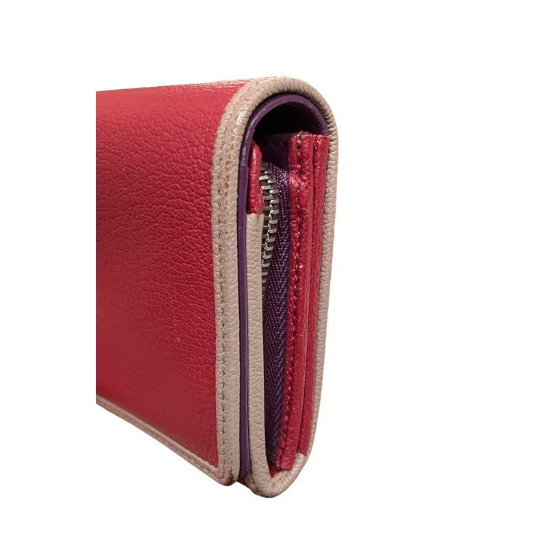 LOEWE 紅色對折扣式中夾 保證正品