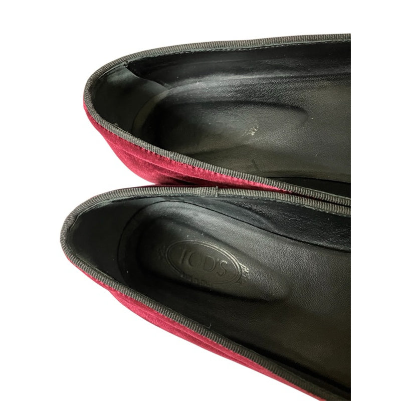 TOD’S 酒紅色 絨布 平底鞋 保證正品