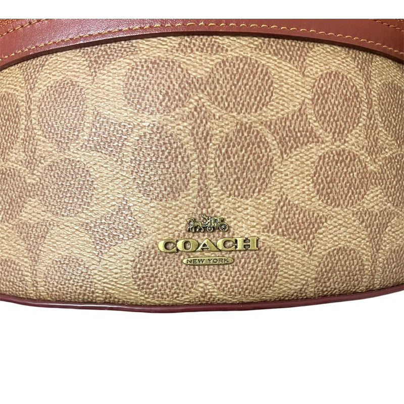 COACH 滿版LOGO 馬車 小腰包 保證正品