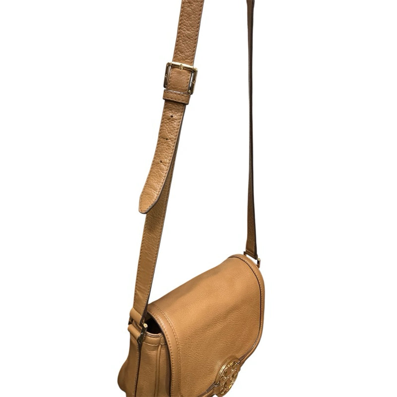 TORY BURCH 咖啡色 磁吸式掀蓋 斜背包 保證正品