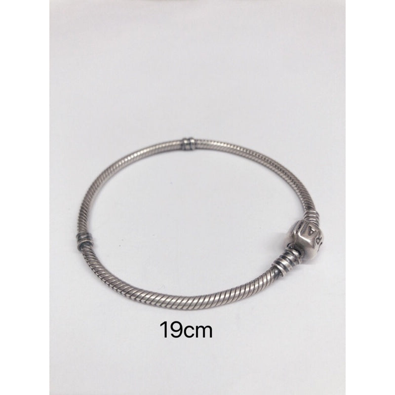 PANDORA 潘朵拉 經典釦頭 純銀 蛇鍊 18、19、21公分 保證正品