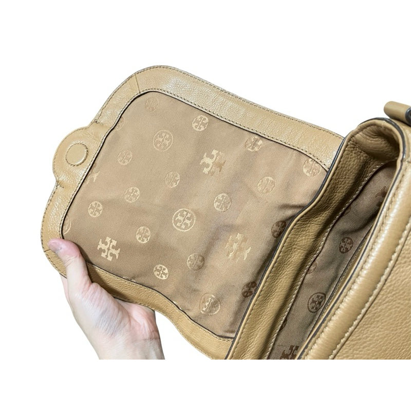 TORY BURCH 咖啡色 磁吸式掀蓋 斜背包 保證正品