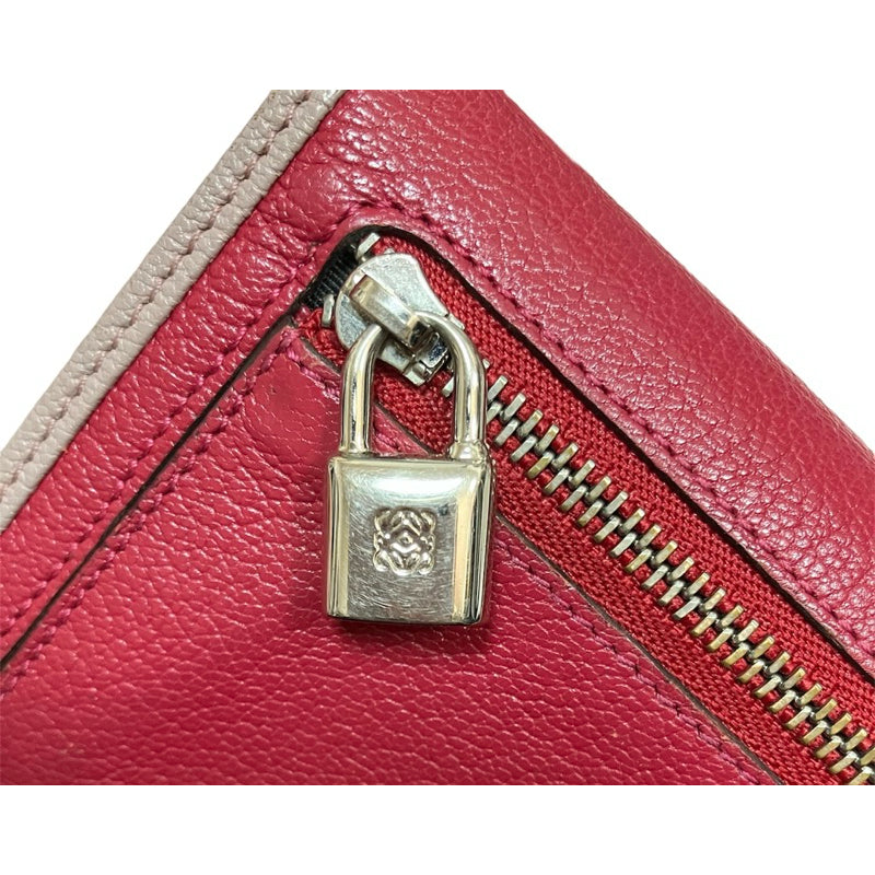 LOEWE 紅色對折扣式中夾 保證正品
