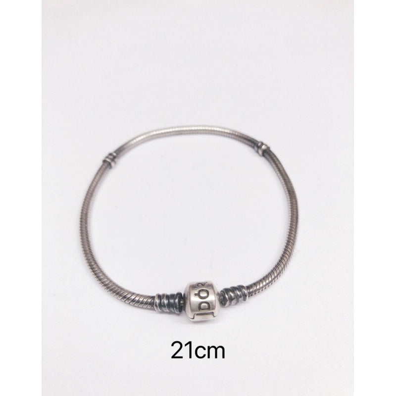 PANDORA 潘朵拉 經典釦頭 純銀 蛇鍊 18、19、21公分 保證正品