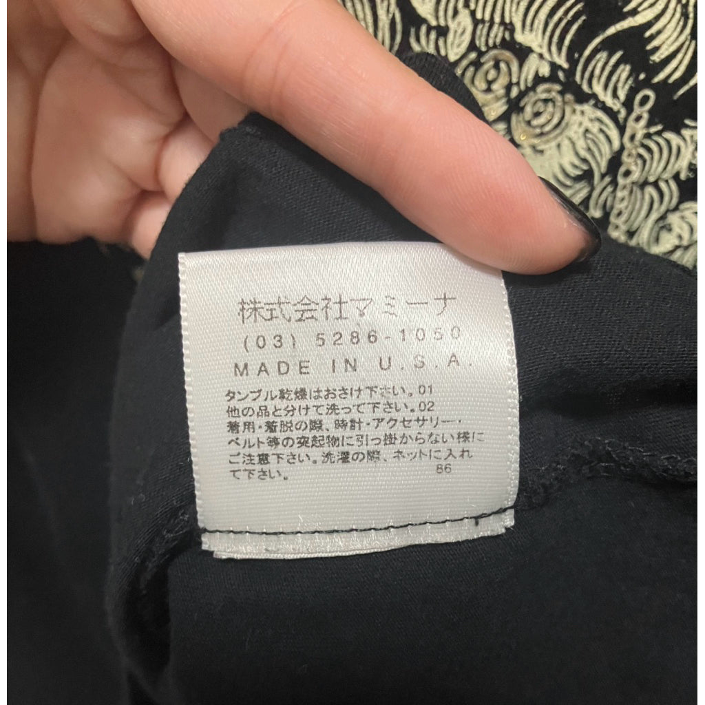 ANNA SUI 黑色 印花短袖T恤