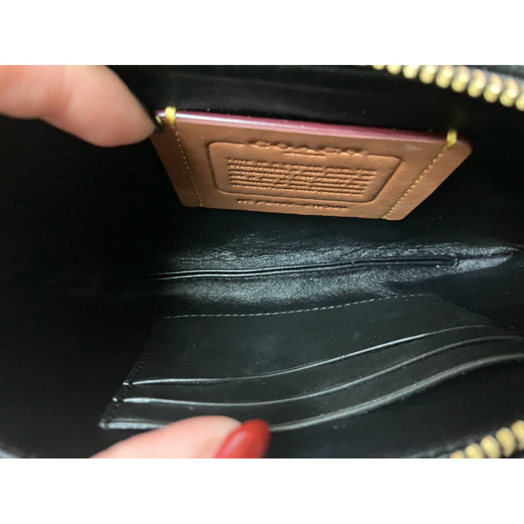 COACH 黑色 小羊皮 小肩背 手拿包 扁包 保證正品