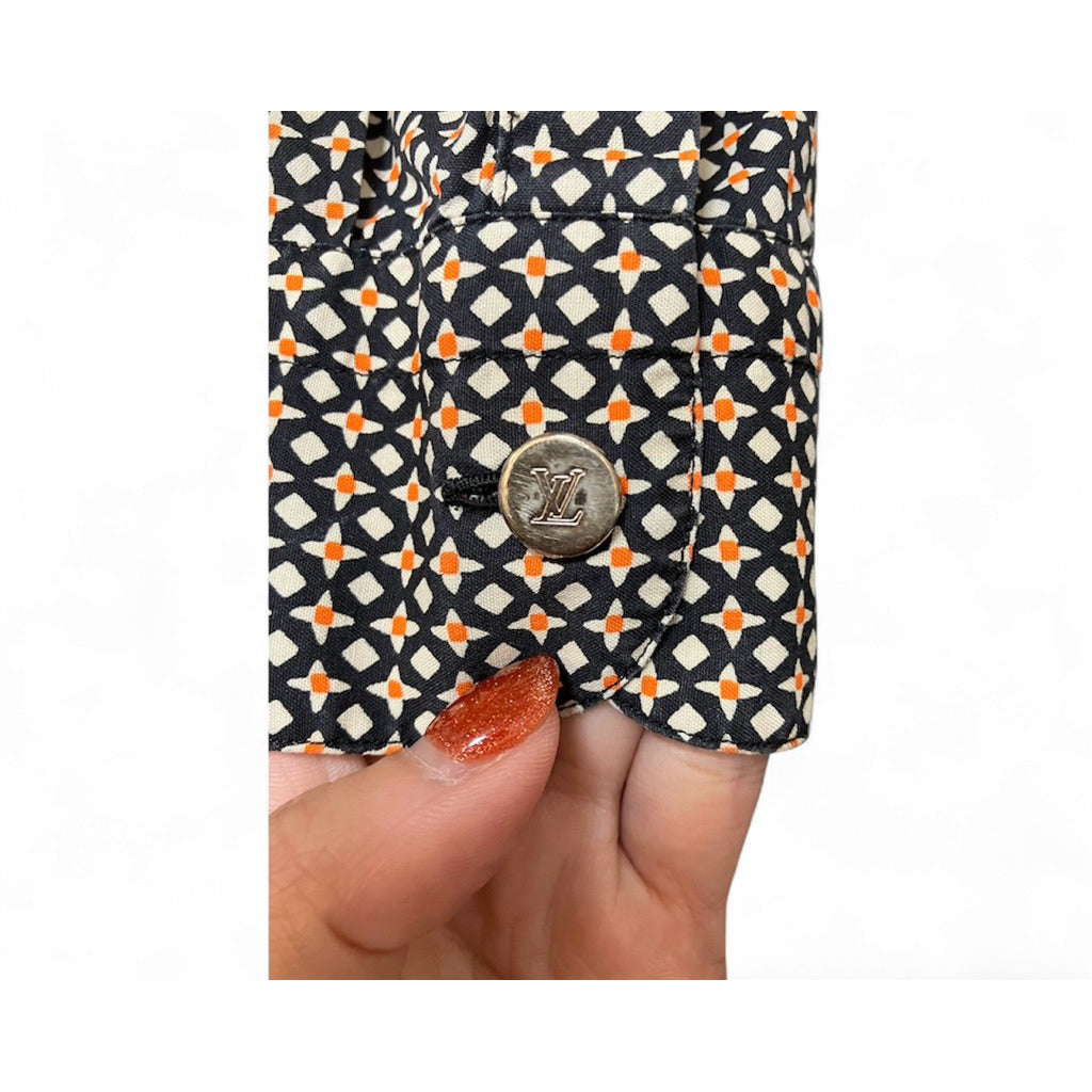 LV LOUIS VUITTON 幾何印花襯衫 保證正品