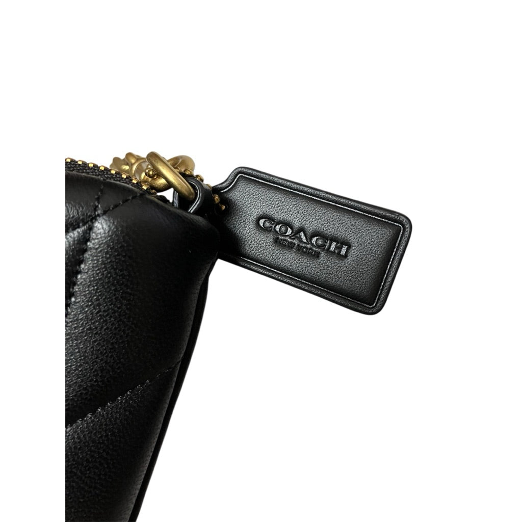 COACH 黑色 小羊皮 小肩背 手拿包 扁包 保證正品