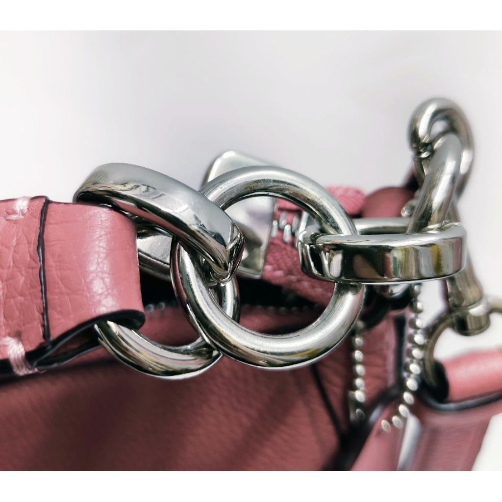 COACH F31466 蔻馳 斜背包 肩背包 皮粉色 保證正品