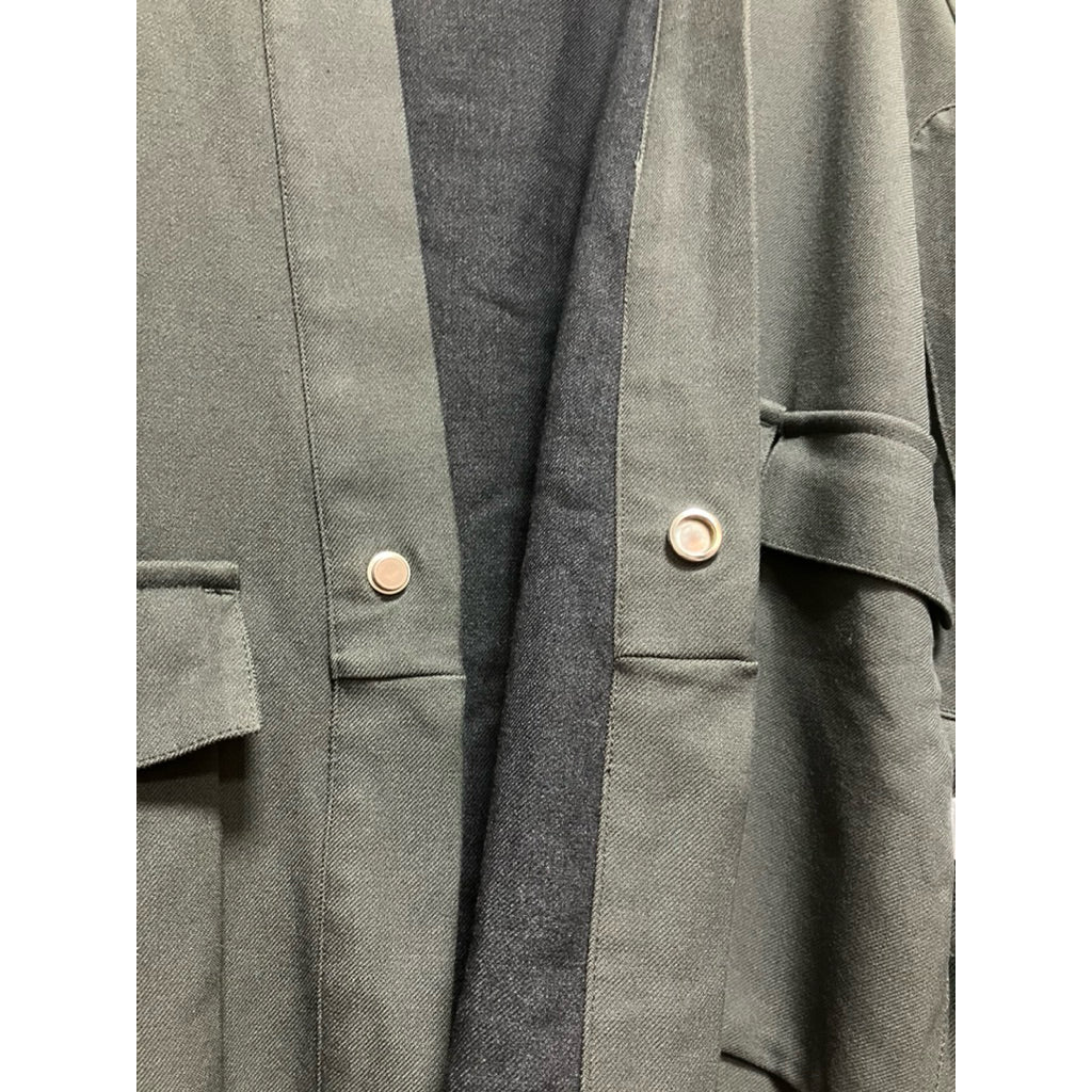 MELSIGN 軍綠色 雙口袋 扣式 外套
