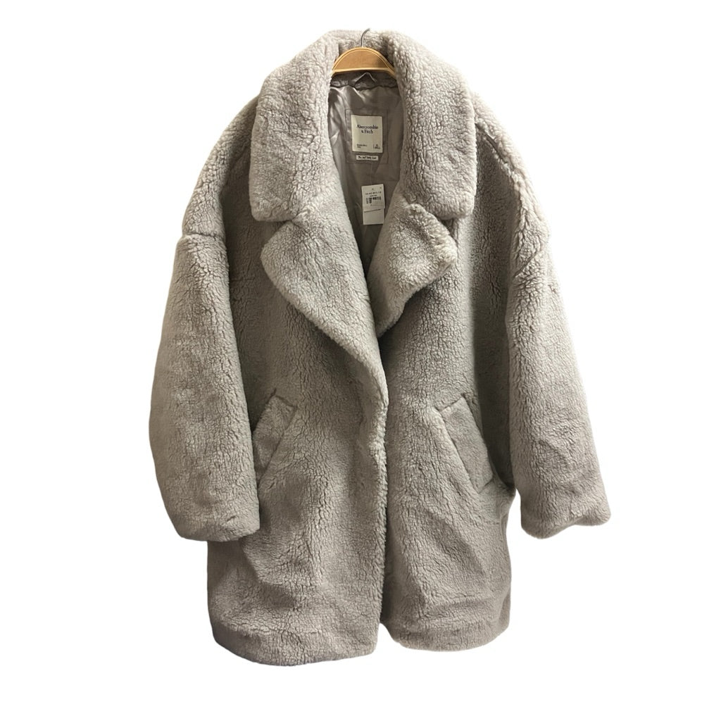 全新品❗️❗️❗️ABERCROMBIE & FITCH 灰色 泰迪熊毛 大衣