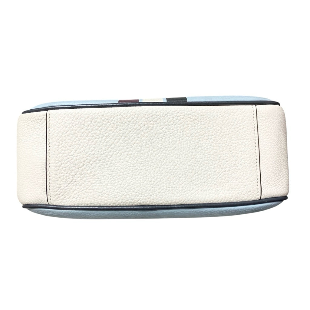 COACH 藍白跳色 真皮 粗背帶 相機包 保證正品