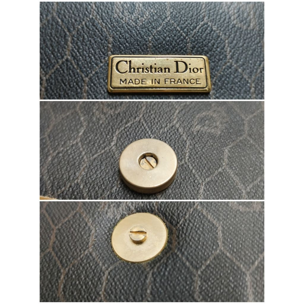 DIOR 迪奧 4740805 蜂巢 復古 老花 鏈條包 手提包 肩背包 黑色 褐色 保證正品
