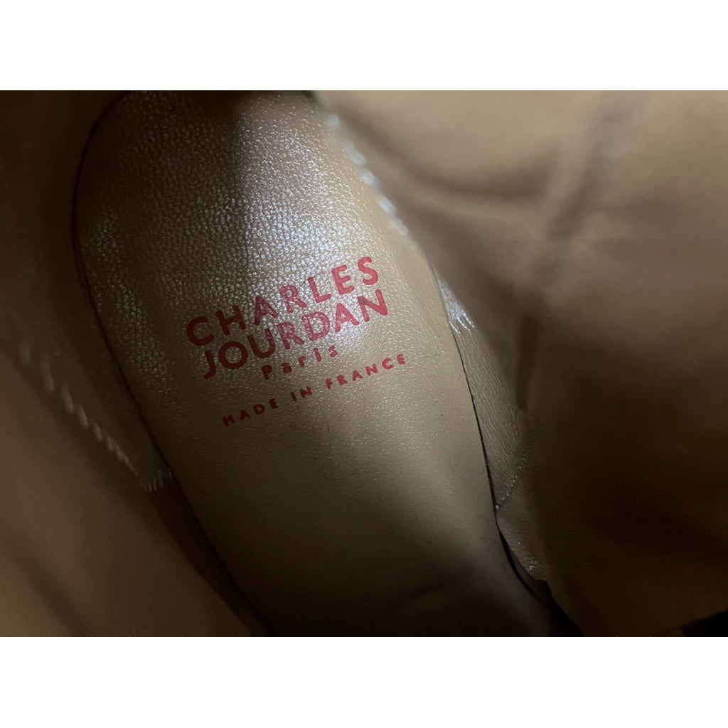 CHARLES JOURDAN 咖啡色 麂皮 高跟 中筒靴