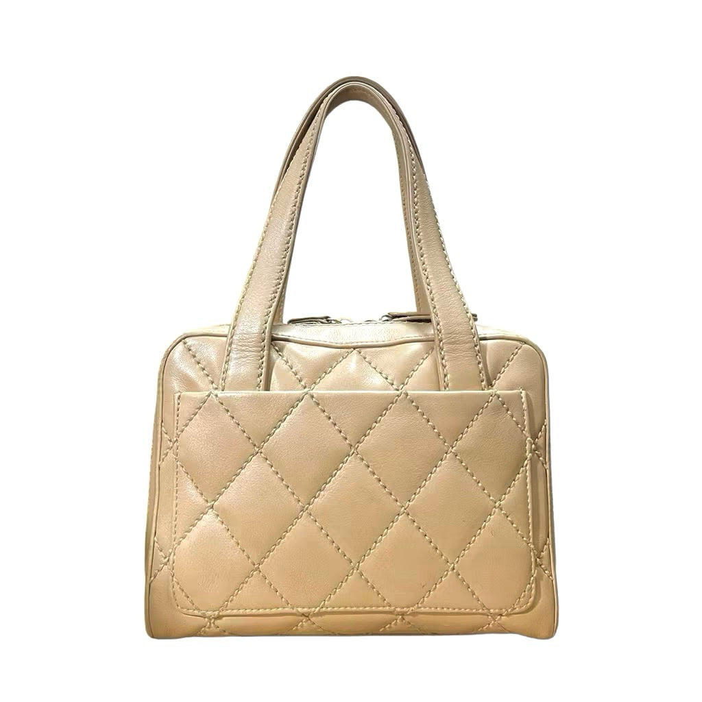 CHANEL 香奈兒 老香 有雷標 卡其色 小保齡球包 保證正品