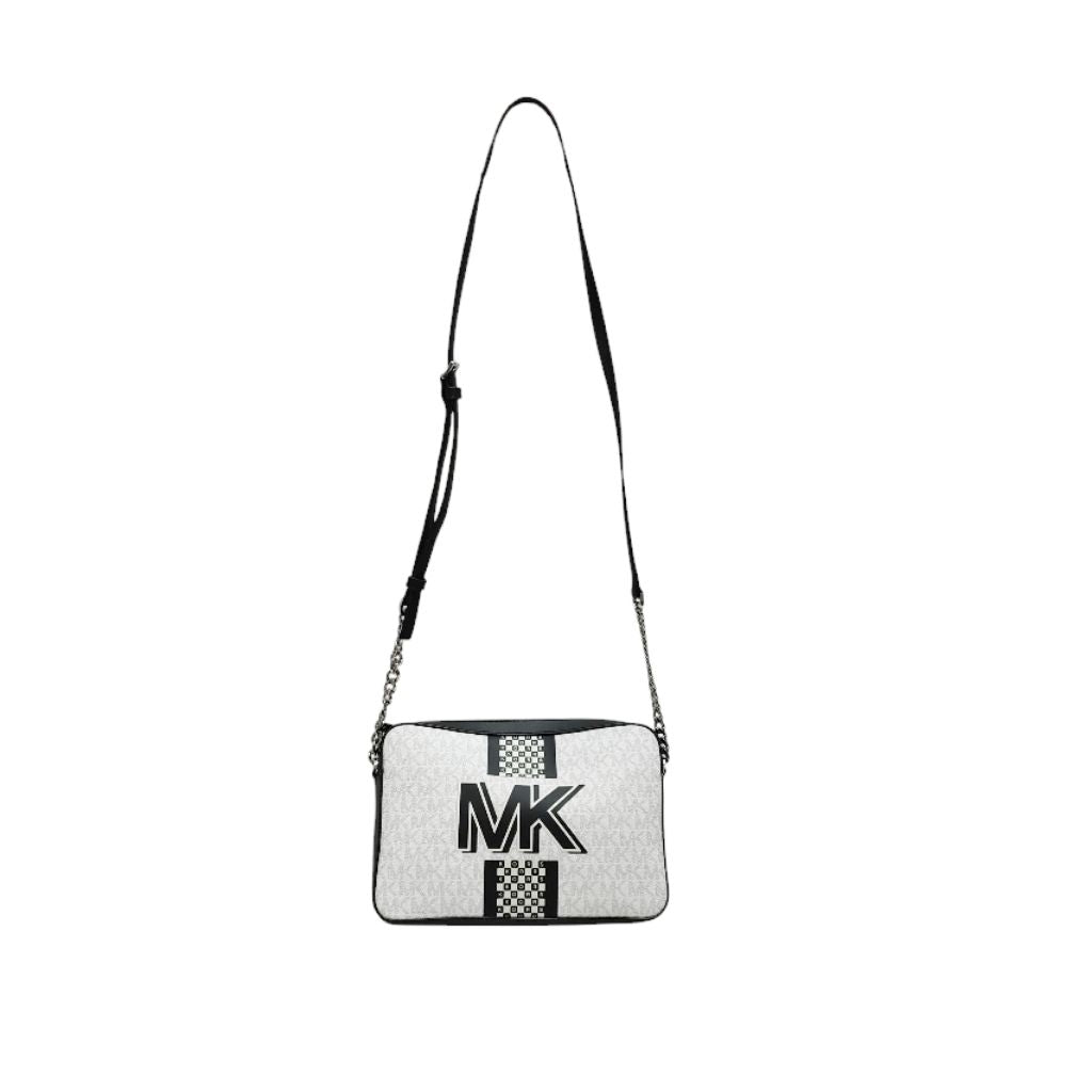 Michael Kors MK 35F0SW8C9B 肩背包 斜背包 黑白 鏈條 方包 保證正品