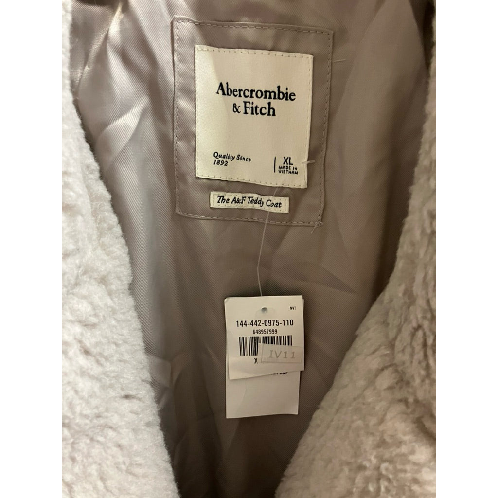 全新品❗️❗️❗️ABERCROMBIE & FITCH 灰色 泰迪熊毛 大衣