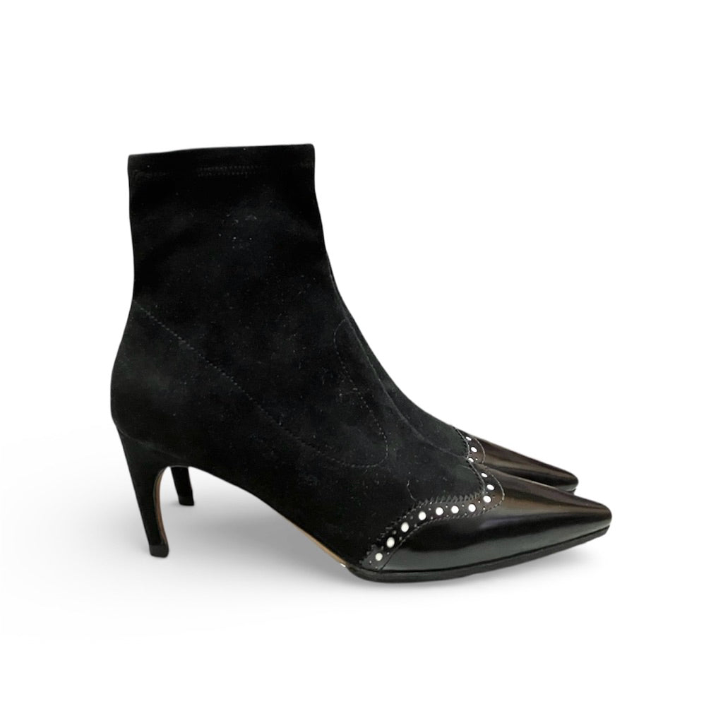 CHRISTIAN DIOR 黑色 麂皮 高跟 短靴 保證正品