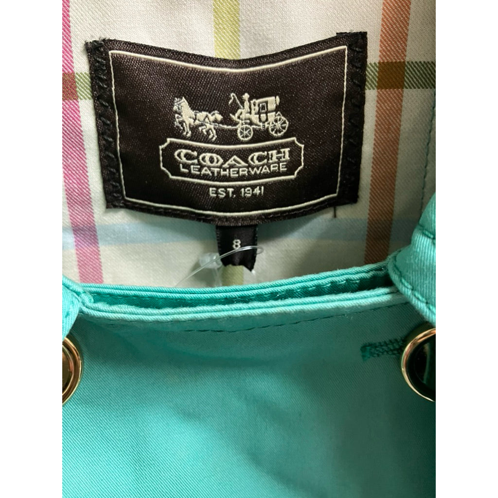 全新閑置品❗️❗️❗️COACH 湖水綠 風衣外套 保證正品
