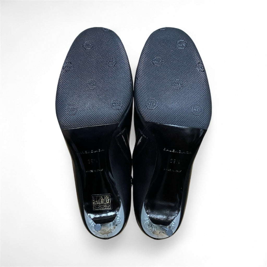 全新品！！！BALENCIAGA 巴黎世家 黑色 真皮 拉鍊 高跟靴 保證正品