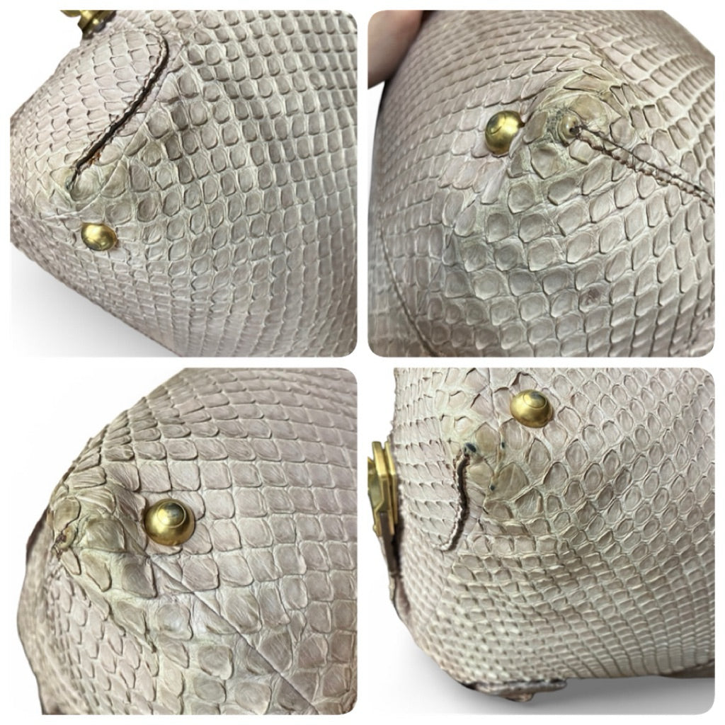 TOD’S 紫藕色 蟒蛇皮 真皮 輕量 手提包 斜背包 保證正品