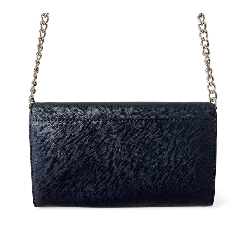 ⚠️請詳閱商品描述MICHAEL KORS 銀字LOGO 深藍色 防刮皮 WOC 鏈條包 保證正品
