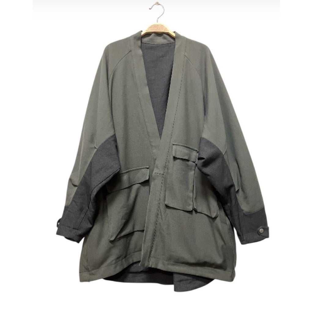 MELSIGN 軍綠色 雙口袋 扣式 外套