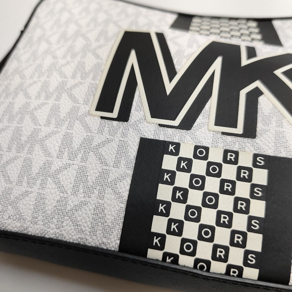 Michael Kors MK 35F0SW8C9B 肩背包 斜背包 黑白 鏈條 方包 保證正品