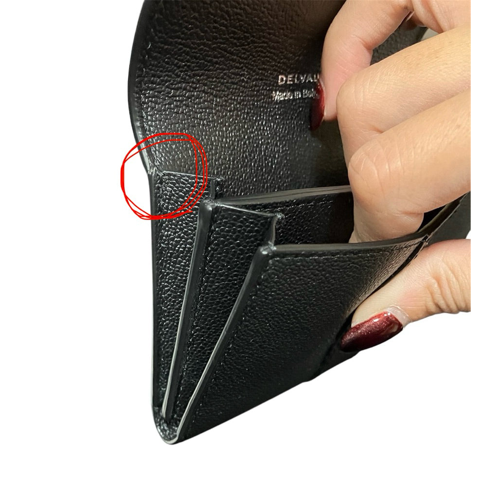 DELVAUX 德爾沃 黑色 荔枝紋 卡包 保證正品