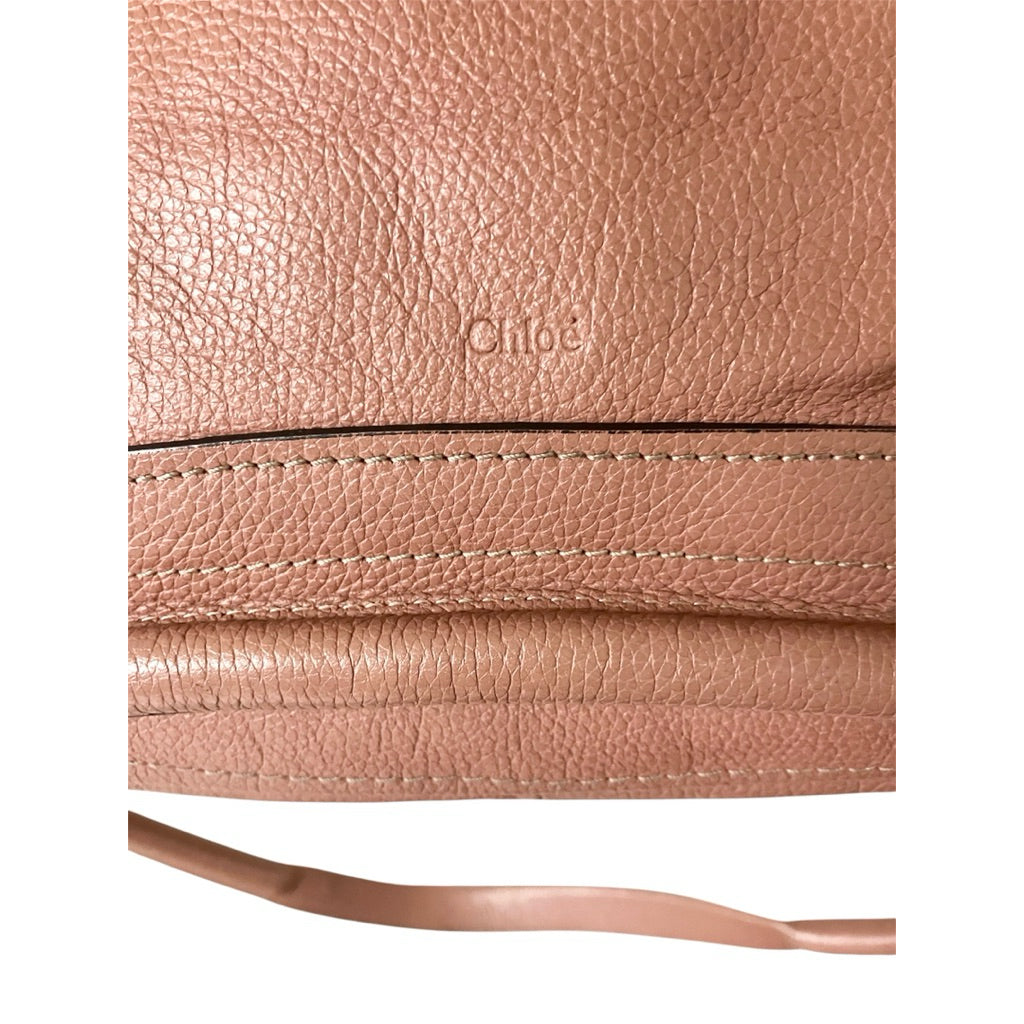 CHLOE PARTY 乾燥玫瑰粉 荔枝紋 牛皮 手提 斜背包 保證正品