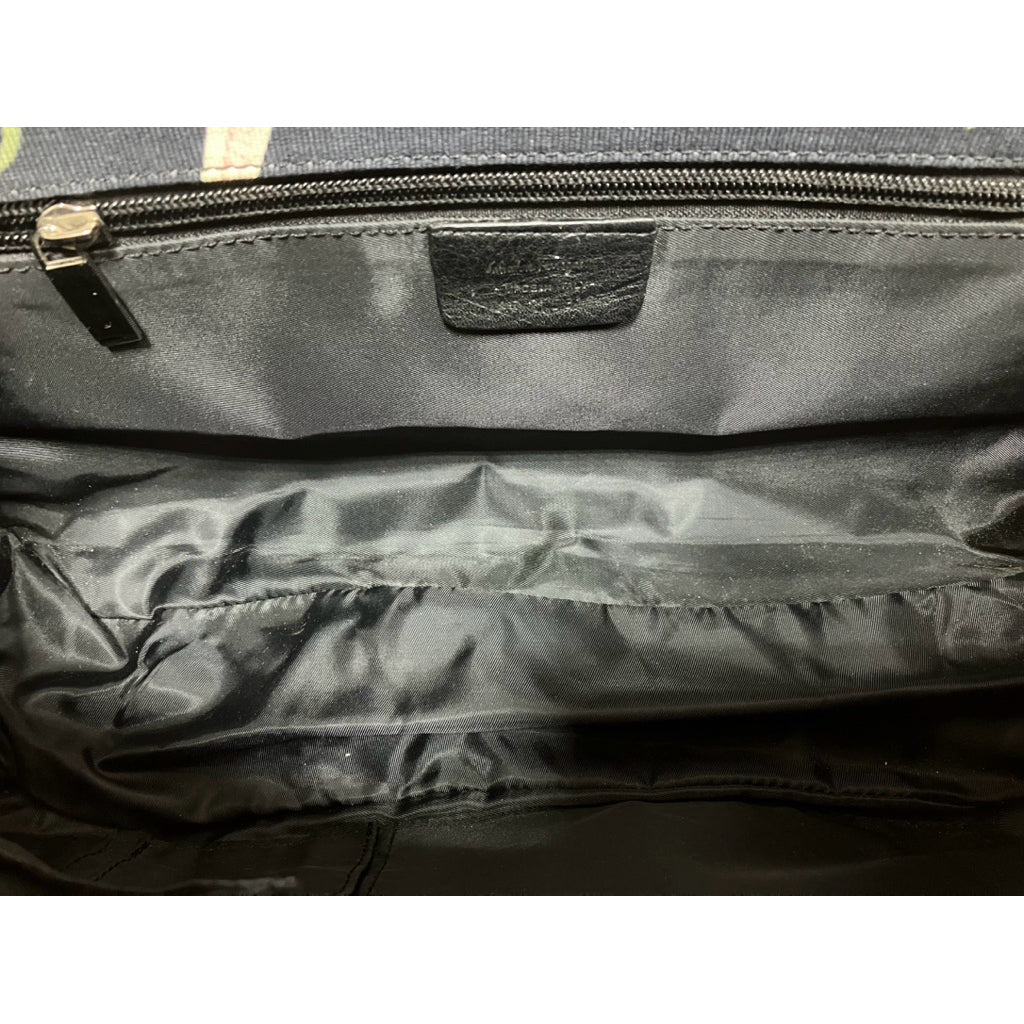 FERRAGAMO 菲拉格慕 VINTAGE 復古 真皮 帆布 拼接 手提包