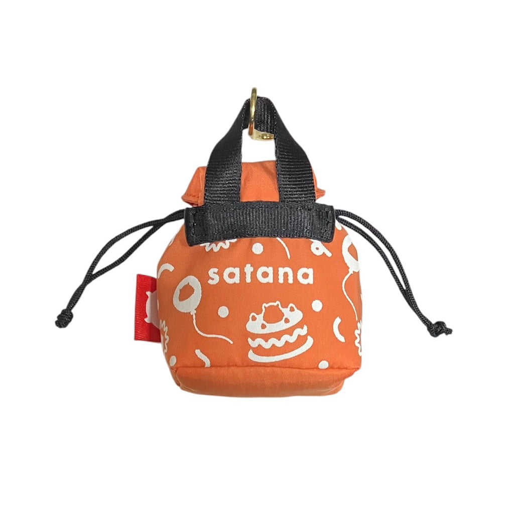 近新品❗️❗️❗️SATANA 橘色 印花 背包型 束口 小零錢包