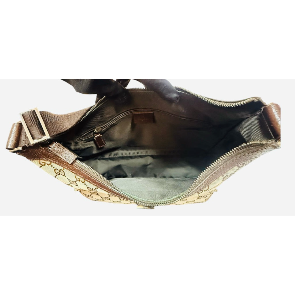 GUCCI 經典老花 帆布郵差包 保證正品