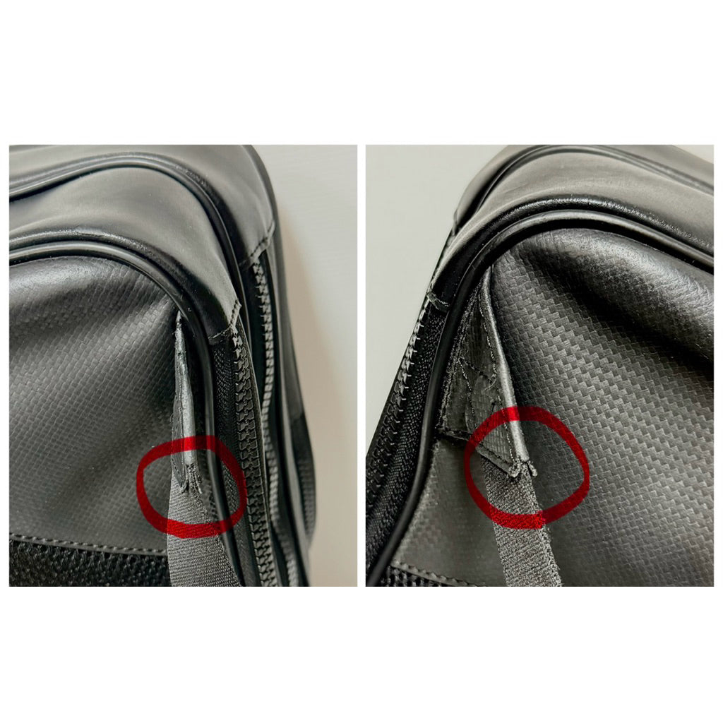 MONTBLANC 萬寶龍 黑色 碳纖維紋 牛皮 後背包 保證正品