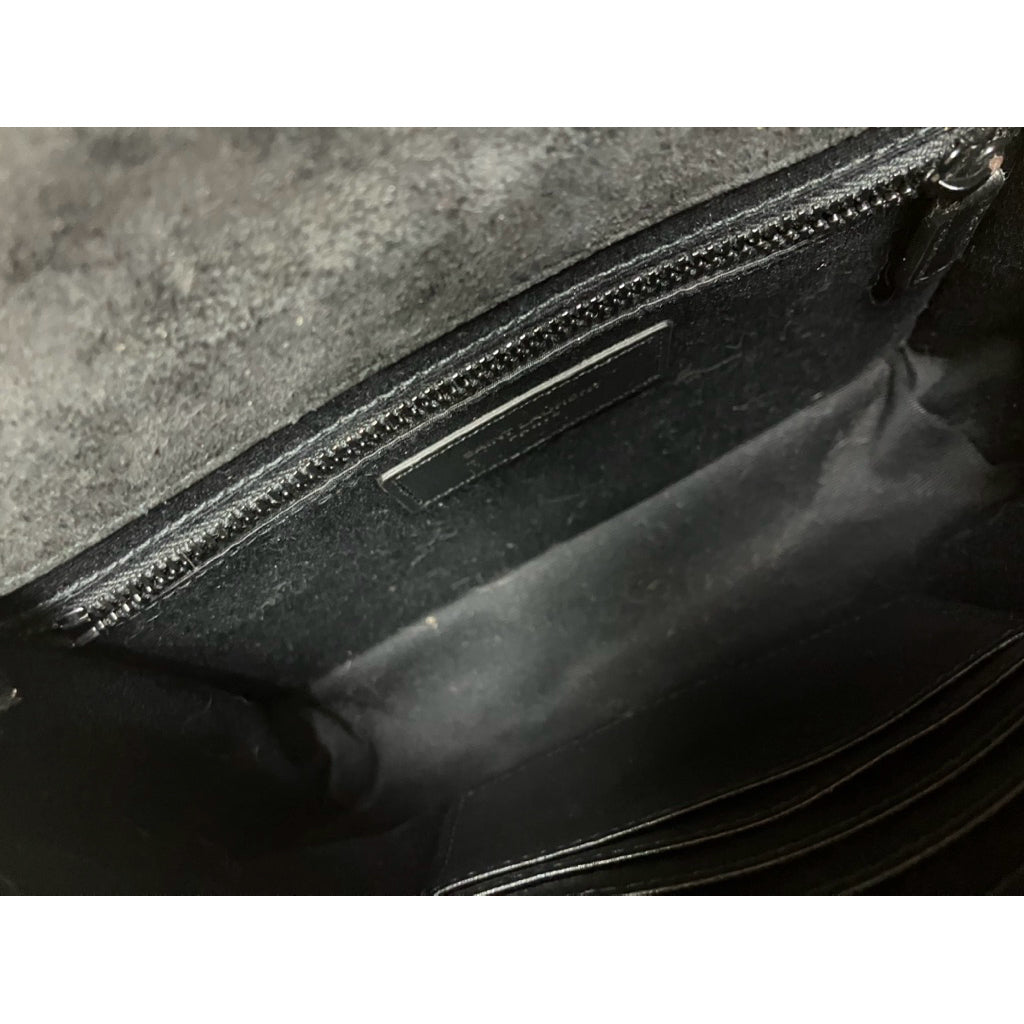 YSL 聖羅蘭 NIKI 黑色 亮面紋理 鍊條 小包 斜背包 保證正品