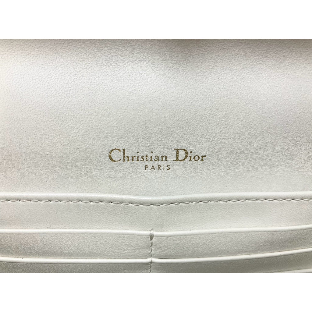 大全配❗️❗️❗️DIOR MY DIOR DALIY 奶白色 小羊皮 籐格紋 WOC 保證正品