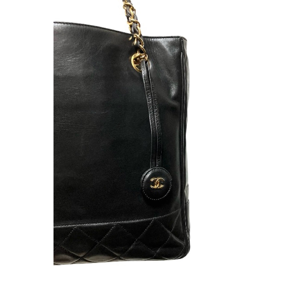 有卡有雷標❗️❗️❗️CHANEL VINTAGE 香奈兒 老香 牛皮 黑金 鍊帶 肩背 方包 保證正品